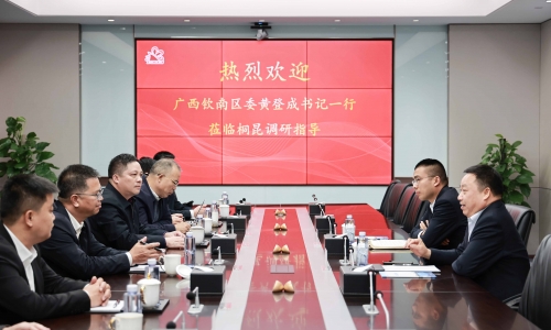 钦州市钦南区委书记黄登成一行莅临爱游戏全站app官方网站调研